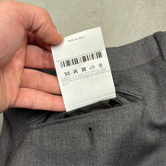 NWOT Pal Zileri Dress Pants Dynamic Wool Trousers Slim Made in Italy Grey 38x28 - Picture 12 of 12